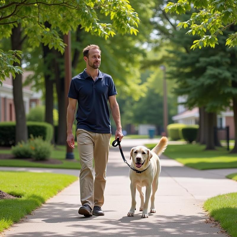 Man walking his dog