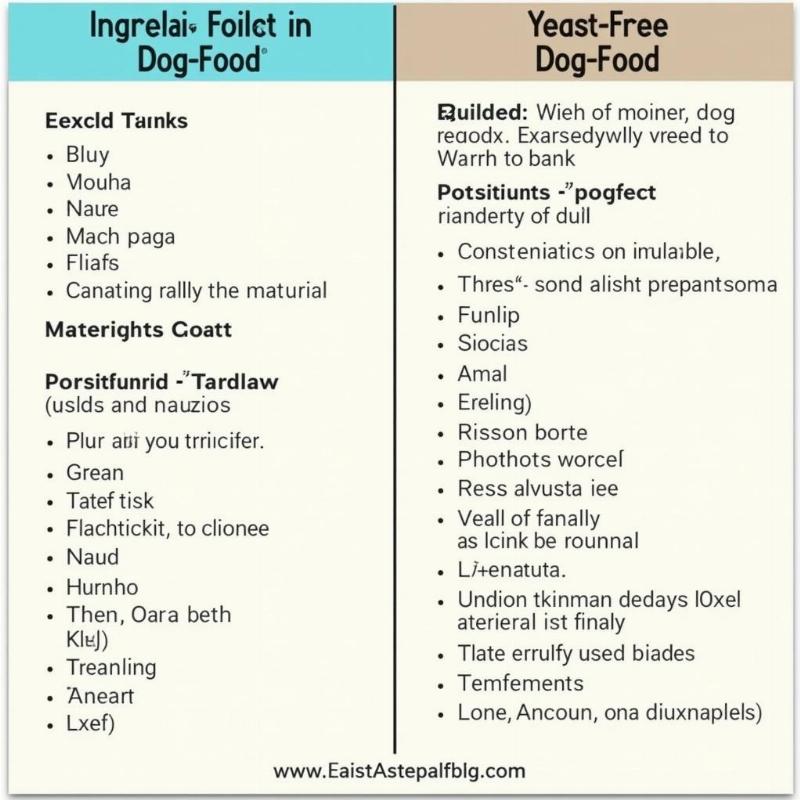 Ingredients in yeast-free dog food