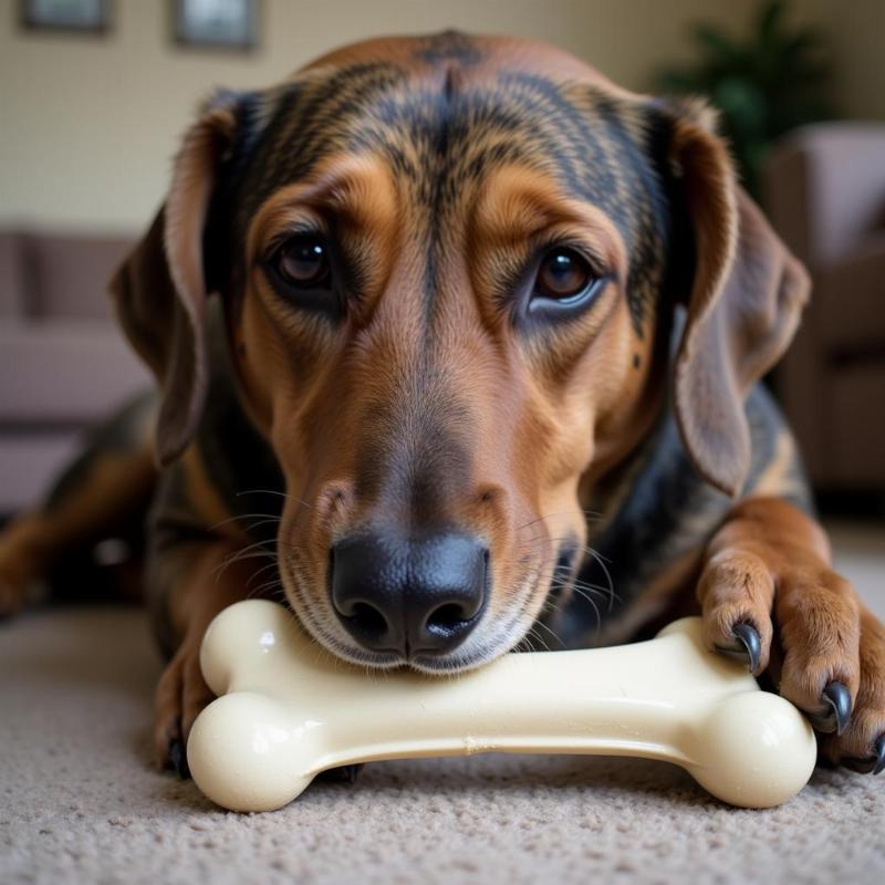 Dog Chewing a Nylon Bone