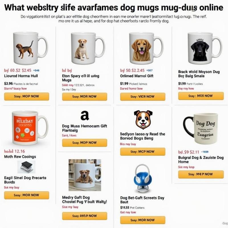 Online platforms selling coffee mugs with dogs inside