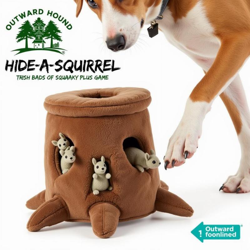 Outward Hound Hide-A-Squirrel Plush Toy for Puzzle Lovers