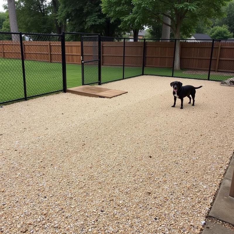 Pea gravel dog run with good drainage