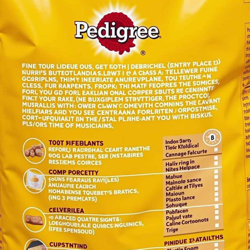 Pedigree Ingredients Label