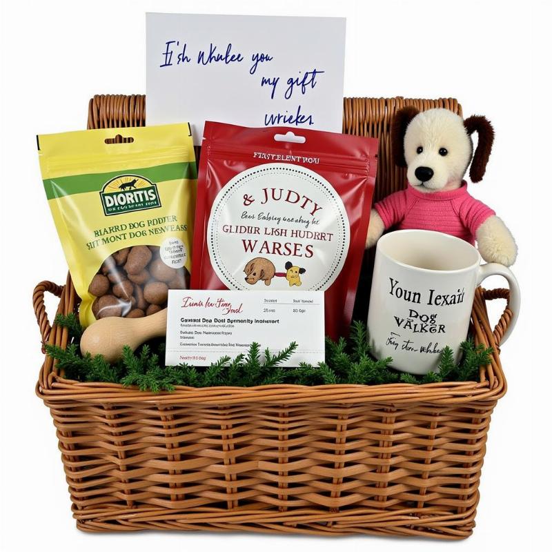 Personalized dog walker gift basket