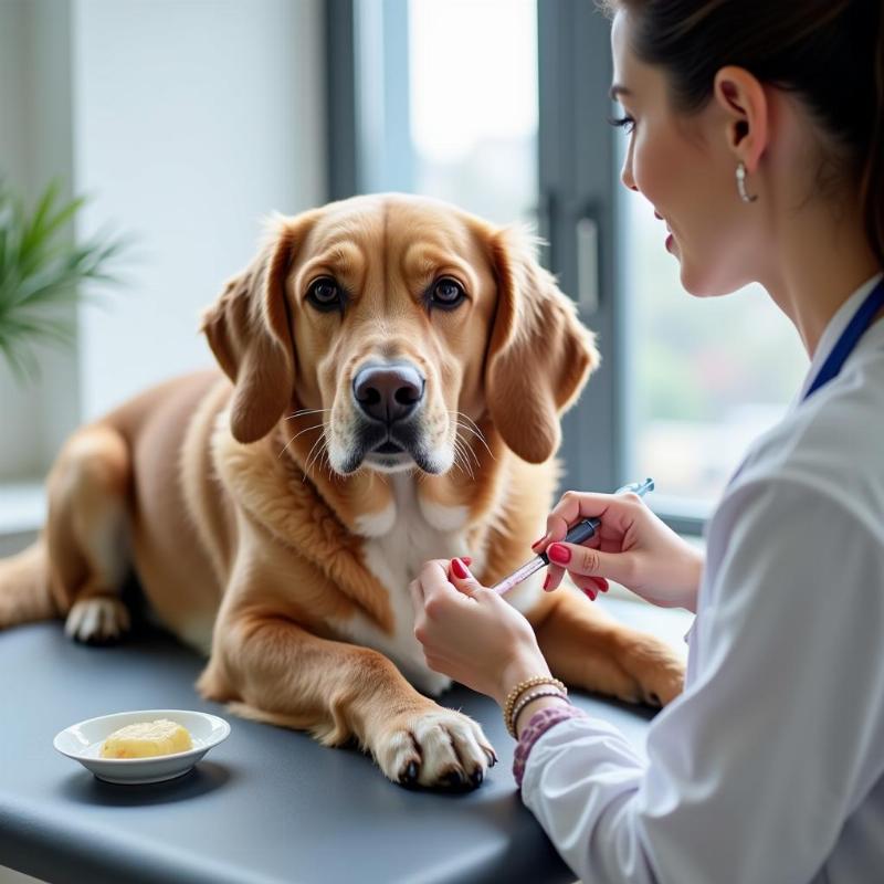 Dog Getting Blood Drawn Two Hours After Eating