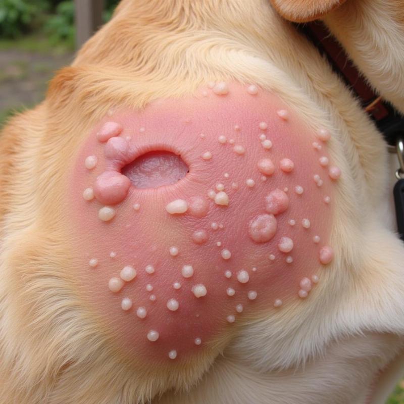 Dog Showing Allergic Reaction