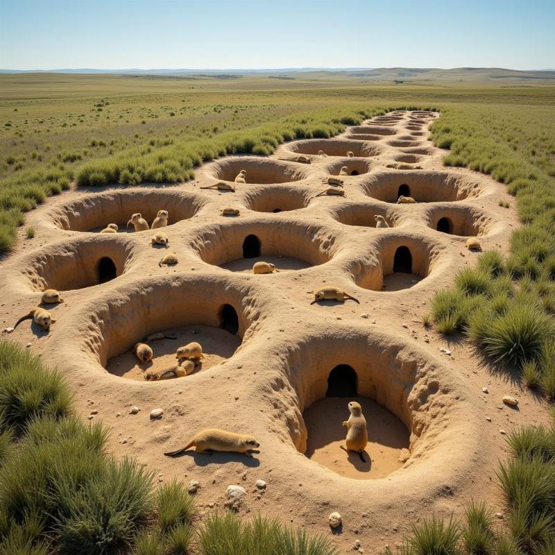 Prairie dog town in South Dakota