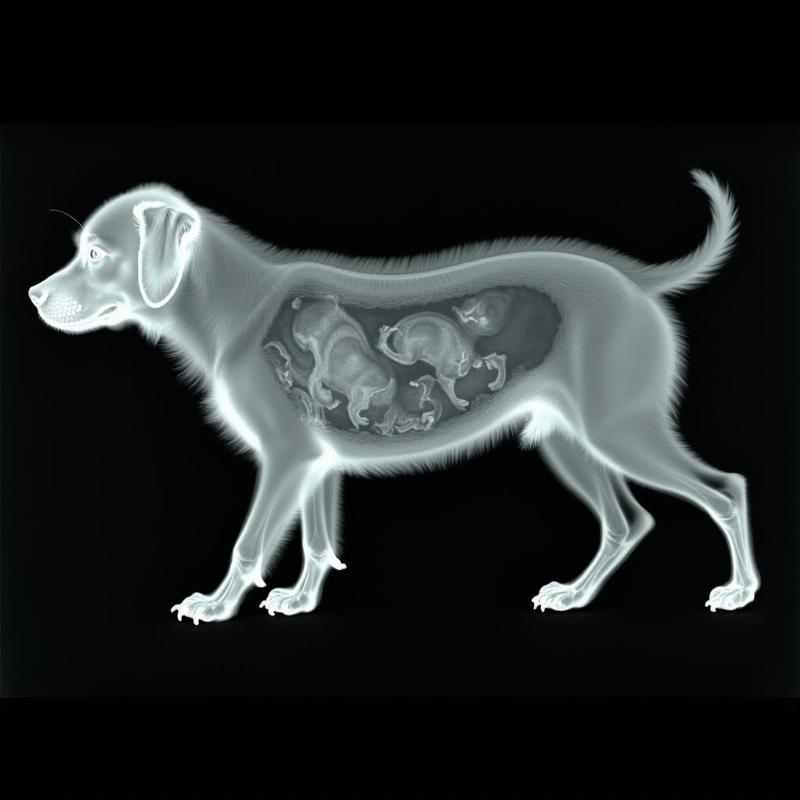 X-ray Image for Counting Puppies in Pregnant Dog