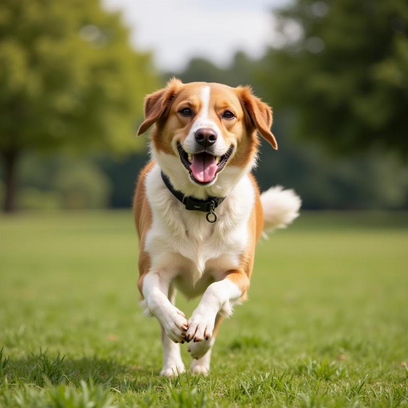 Dog Playing with Preventic Collar