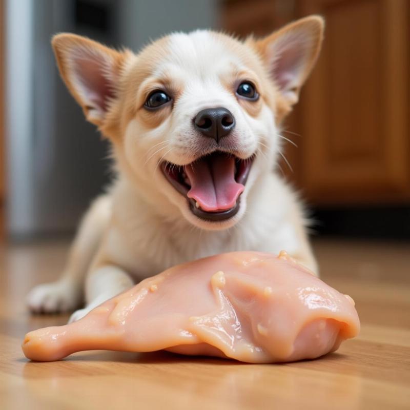 Puppy Eating Healthy Treat