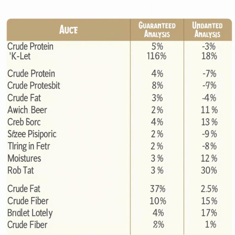 Pure Balance Dog Food Nutritional Chart