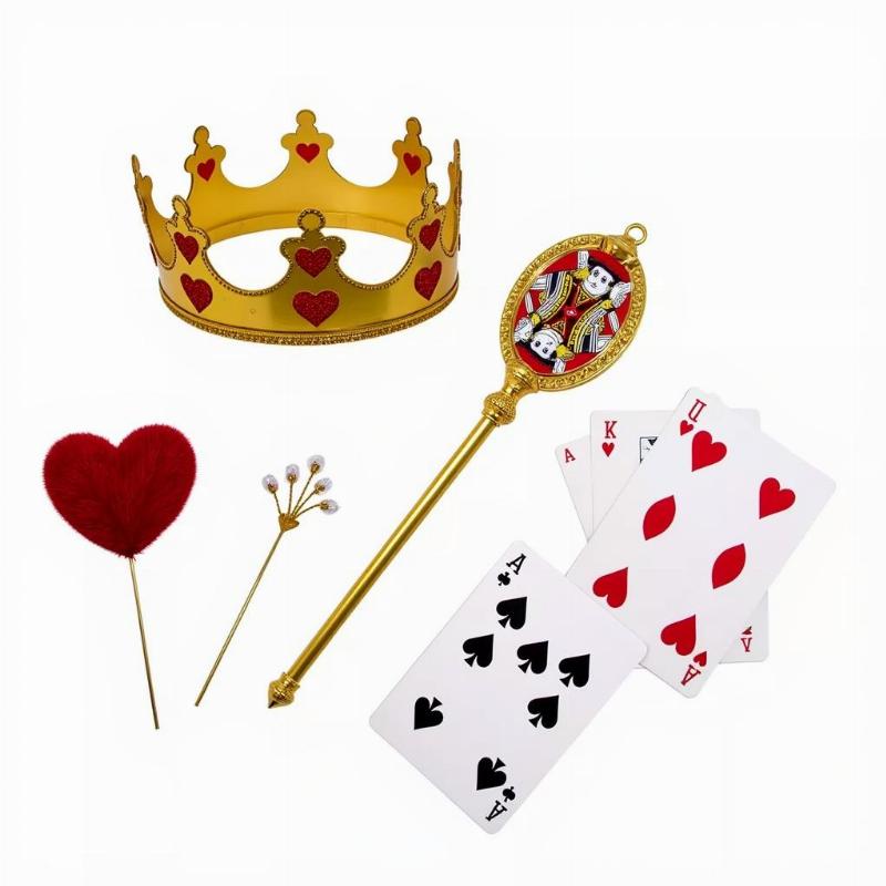 Accessories for a Queen of Hearts dog costume