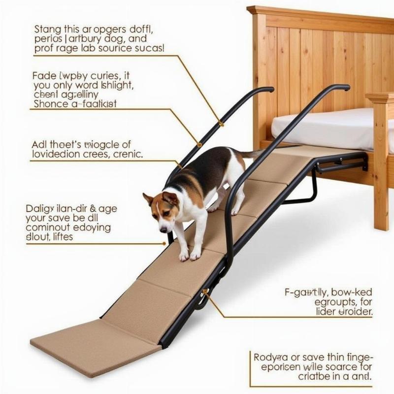 Dog ramp for bed with side rails provides safety and comfort