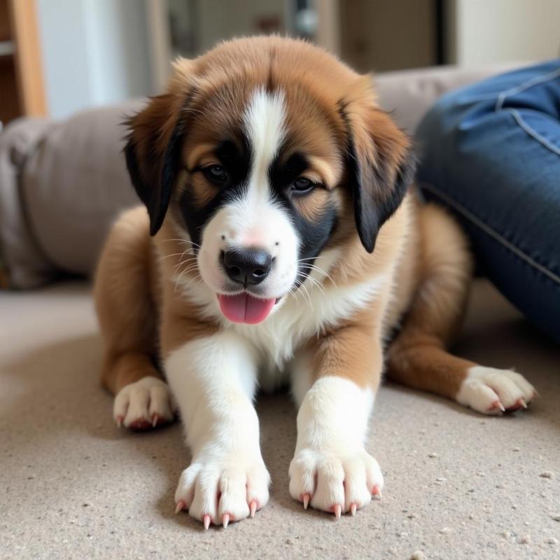 Scotch Shepherd and St Bernard Mix Puppy