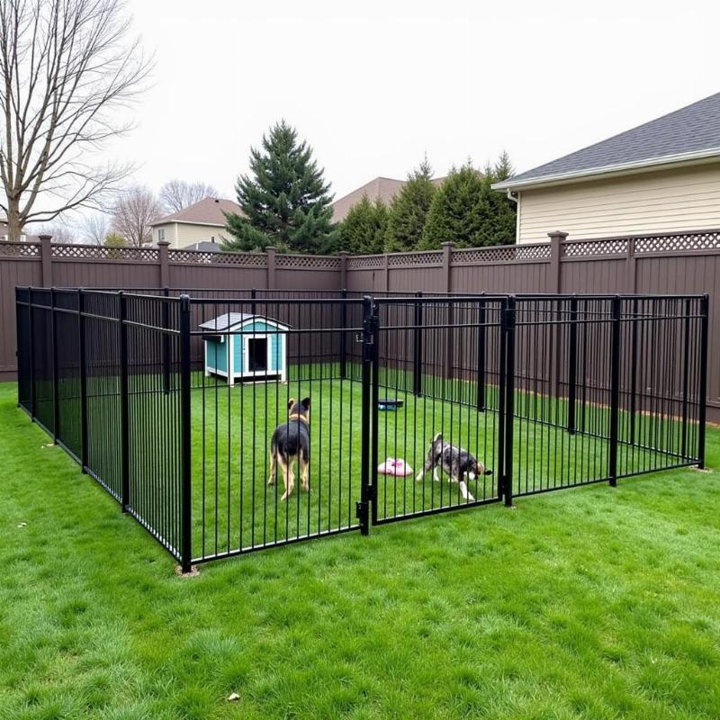 Secure Dog Fence in Residential Area