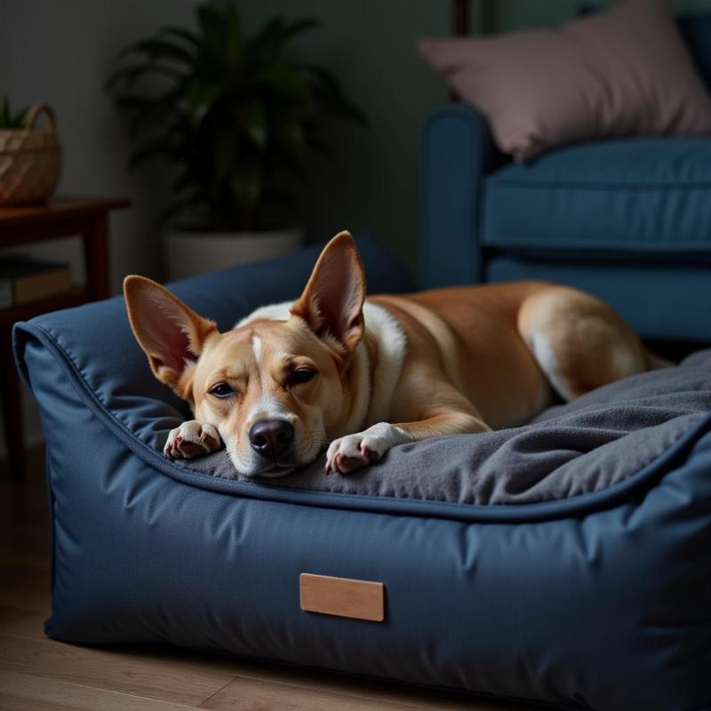 Senior Dog in a Comfortable Bed