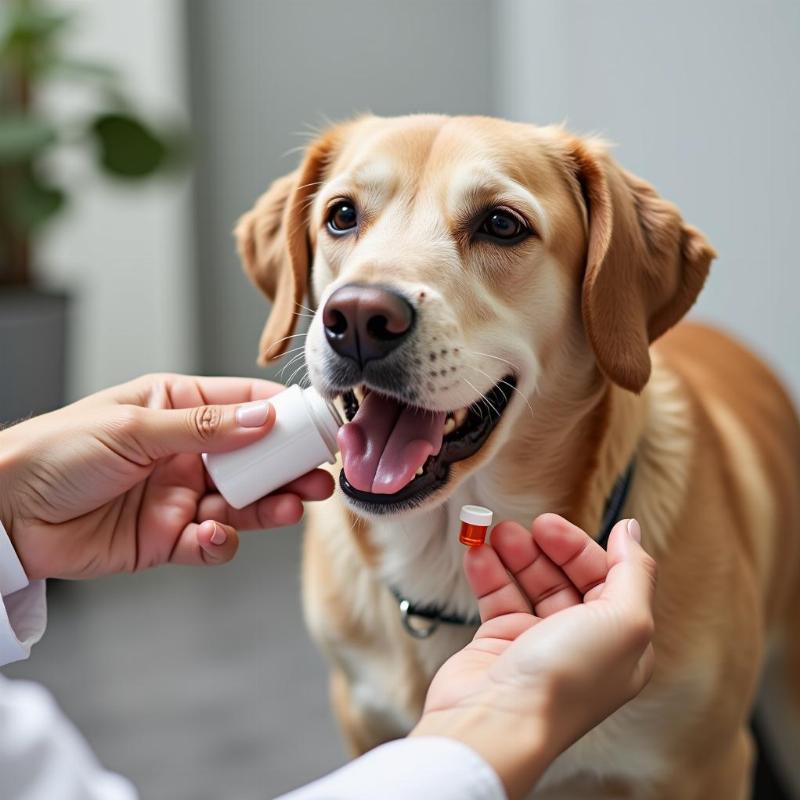 Senior Dog Taking Medication