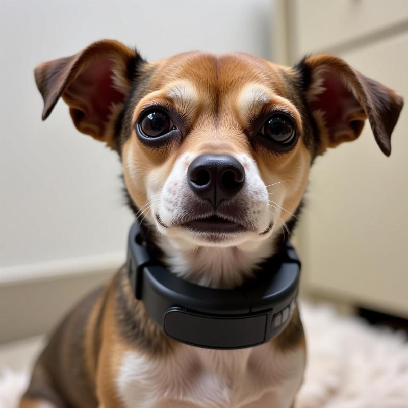 Small Dog with E-Collar