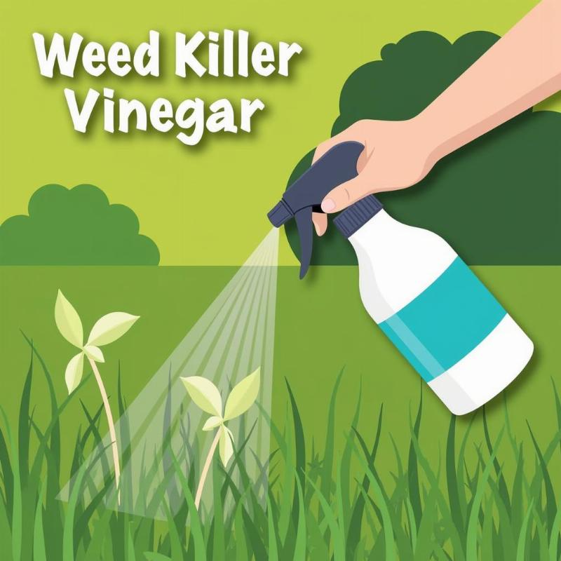 Spraying Homemade Weed Killer on Weeds