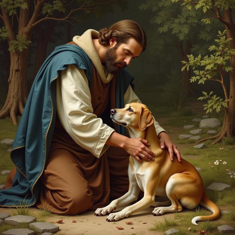 St. Francis Praying for a Sick Dog