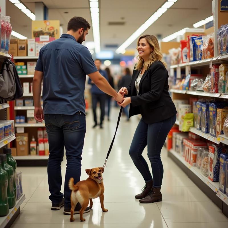 Store employee's dog bites a customer