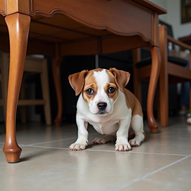 Chó bị stress trốn