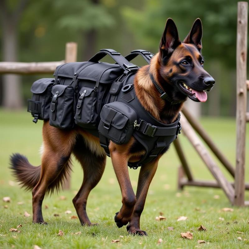 Tactical Dog Harness with Attached Gear