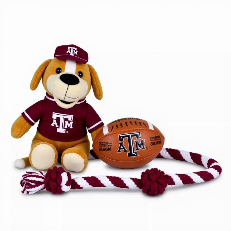 Texas A&M Dog Toys - Football and Plush Aggie Mascot