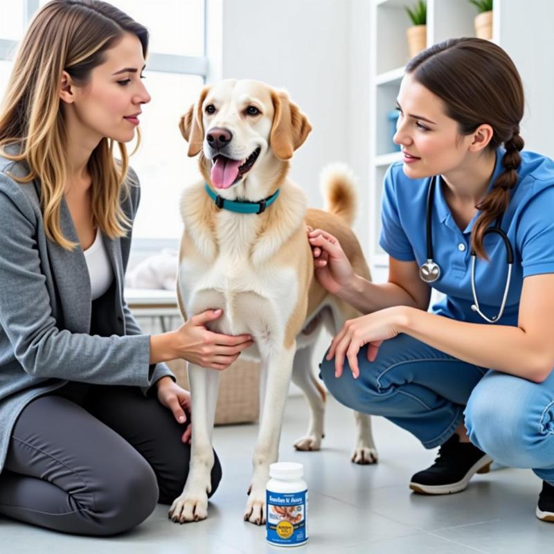 Consulting a veterinarian about bone and joint supplements