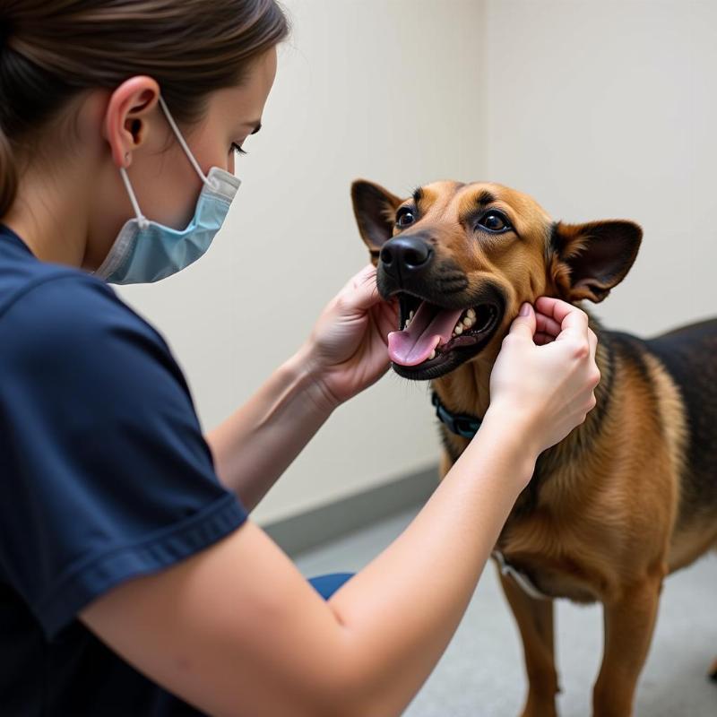 Vaccinating a dog in St. Paul