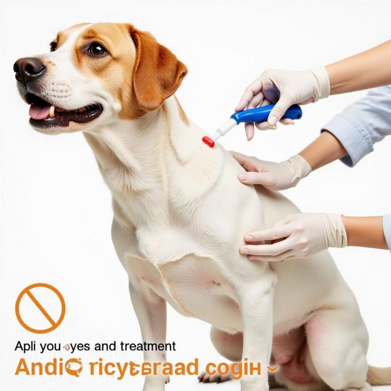 Applying Topical Flea Treatment to a Dog