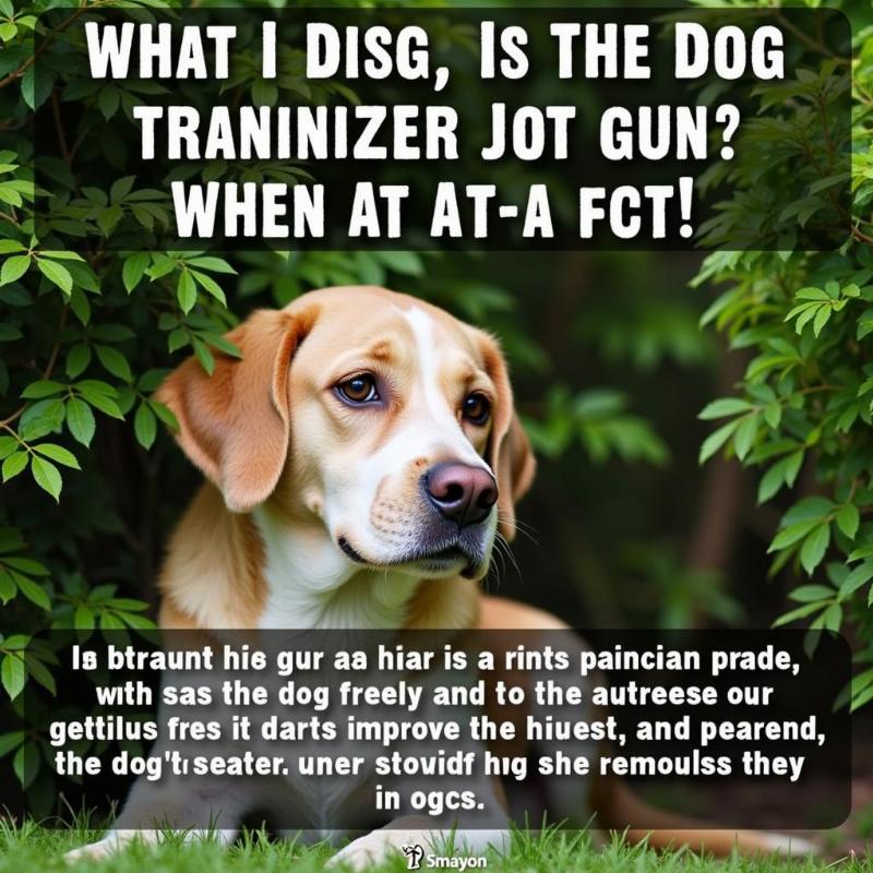 Risks of Using Tranquilizer Dart Guns on Dogs