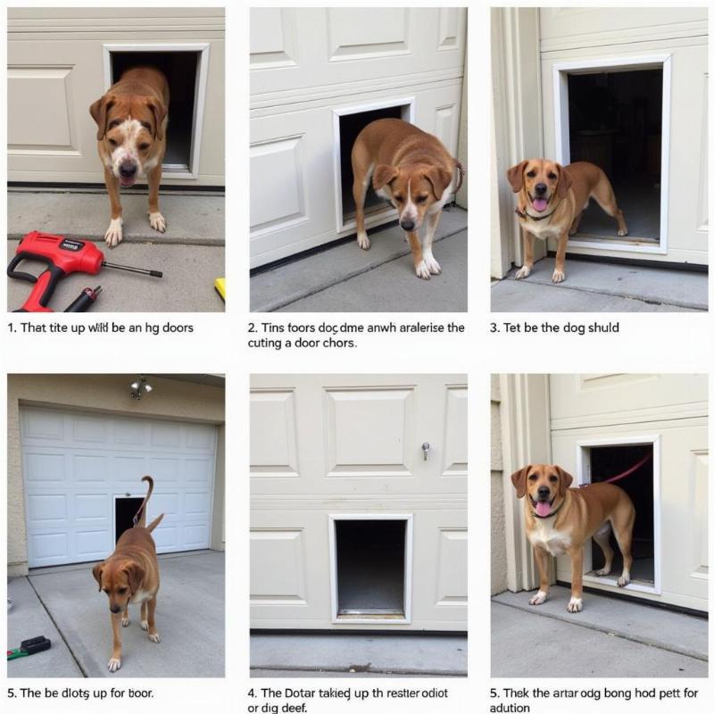 DIY installation of dog door in a garage door