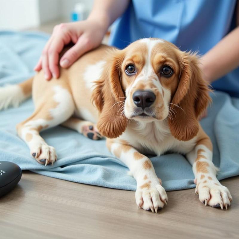 Veterinarian Examining a Dog