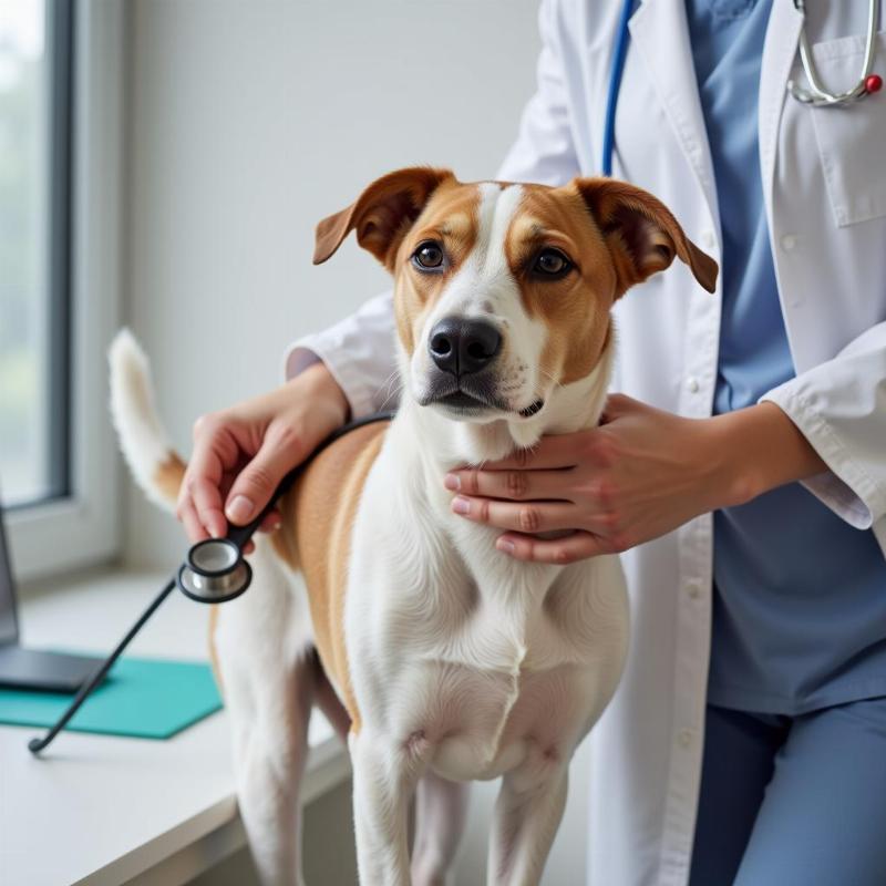 Veterinarian Examining a Dog