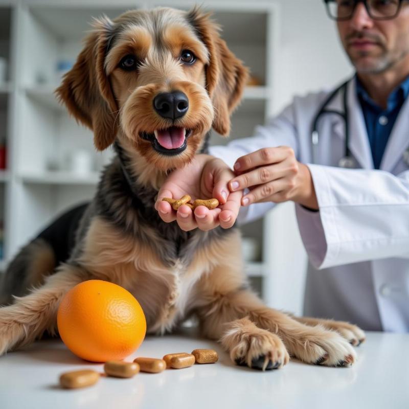 Veterinarian Examining a Dog for Multivitamin Needs