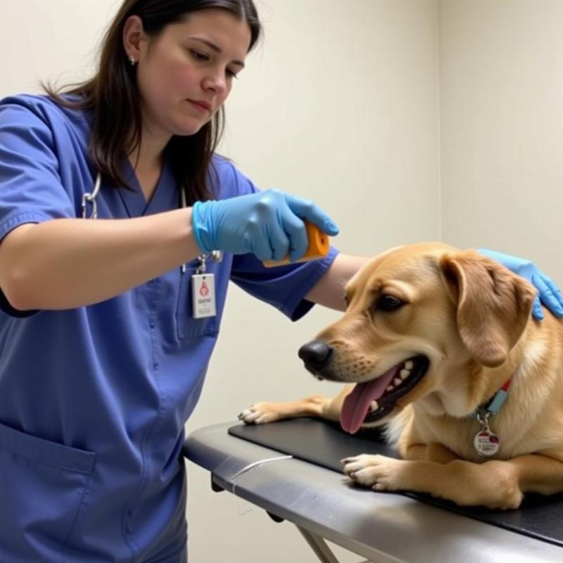 Veterinarian Examining a Dog for Neurological Issues