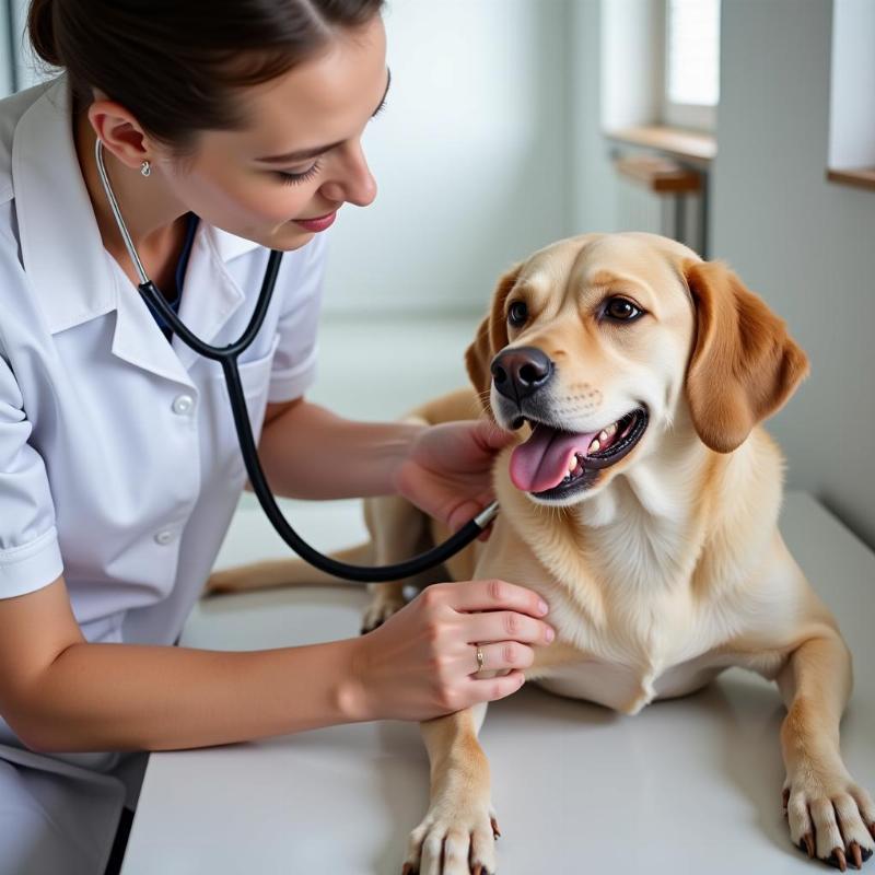 Veterinarian Examining Dog