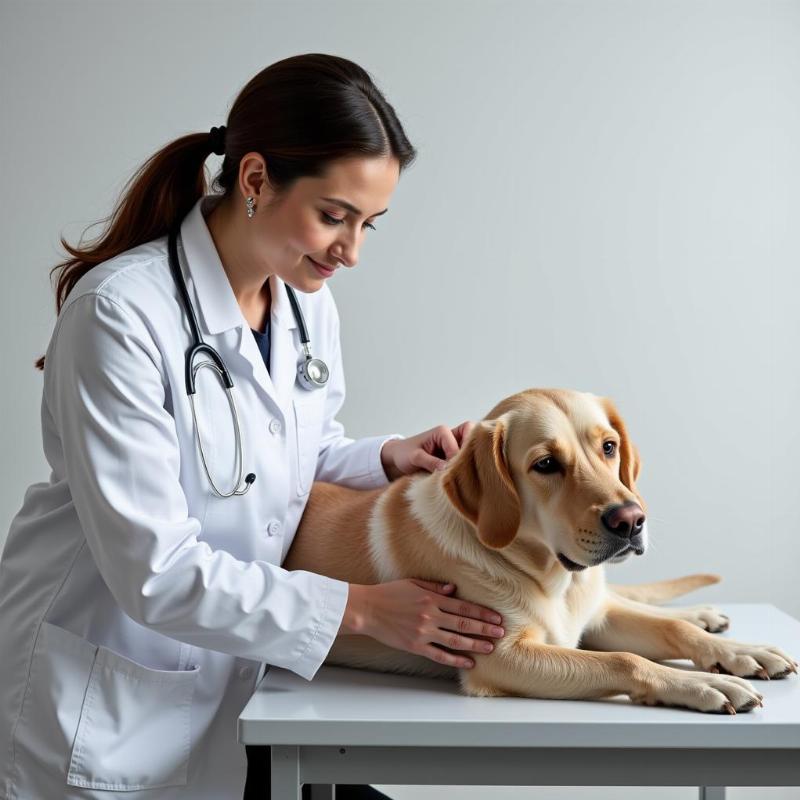 Veterinarian Examining Dog