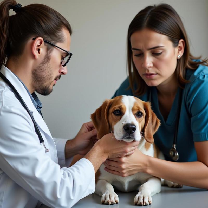 Veterinarian Examining Dog