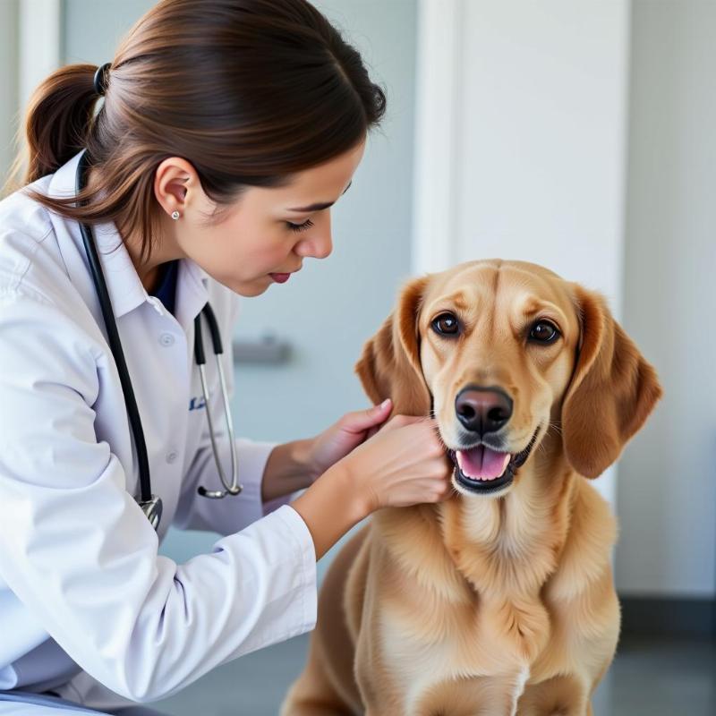 Vet Examining Dog