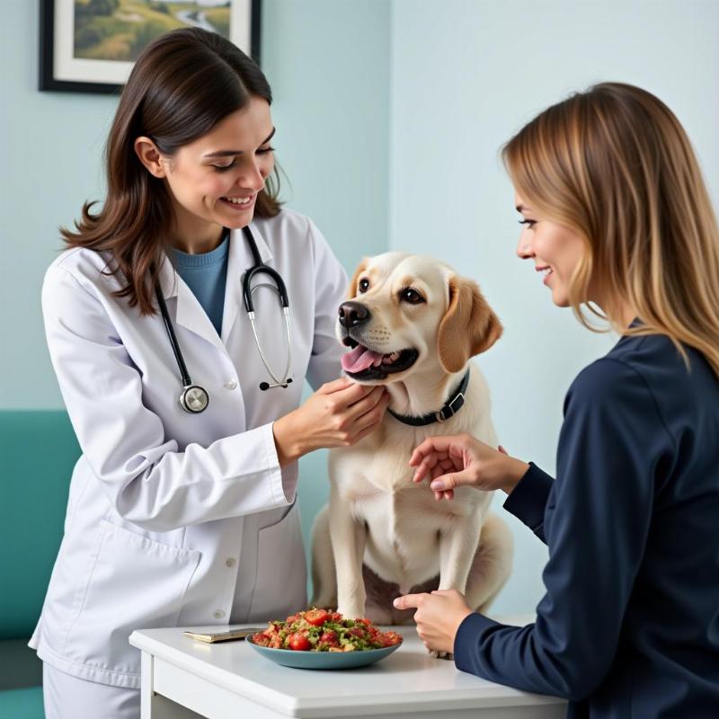 Veterinarian Examining a Dog