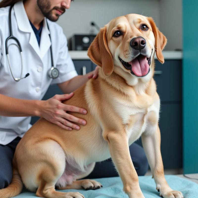 Veterinarian Examining Dog