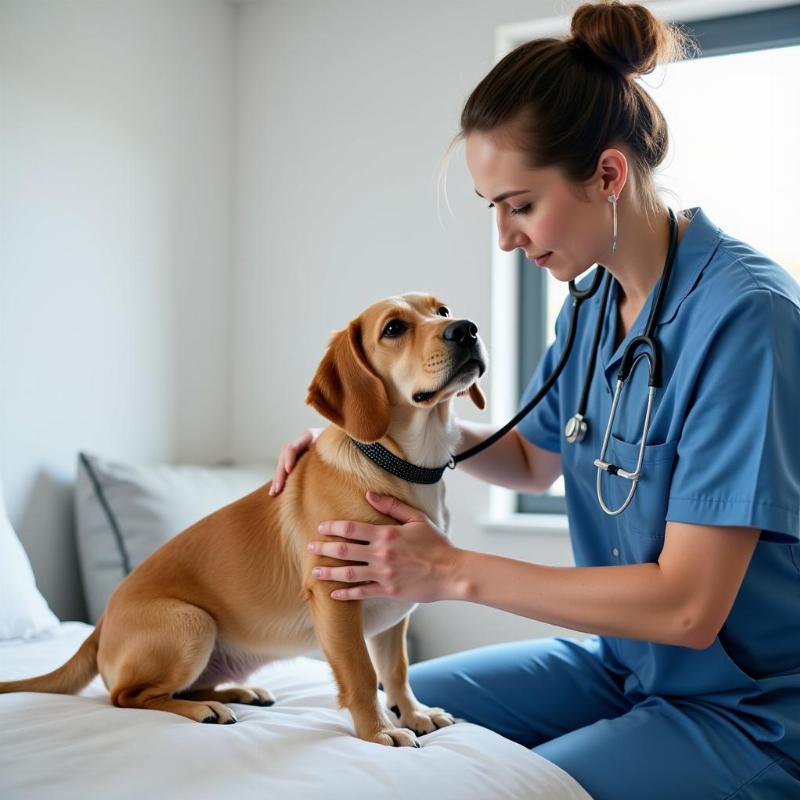 Veterinarian Examining Dog