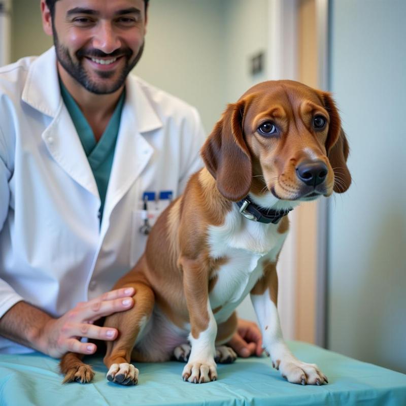 Veterinarian Examining a Dog in Los Angeles