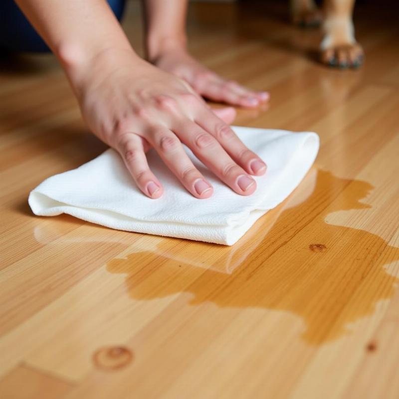 Cleaning dog urine on hardwood floor