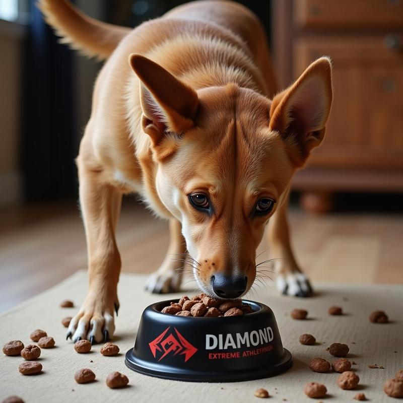 Active Dog Eating Diamond Extreme Athlete