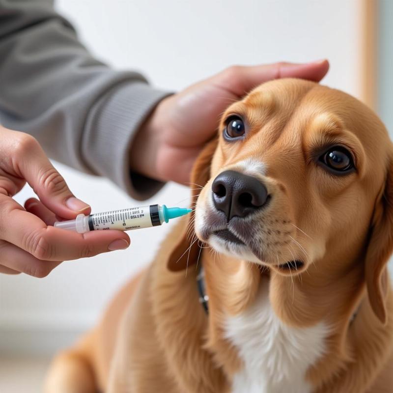 Administering Pyrantel to a Dog