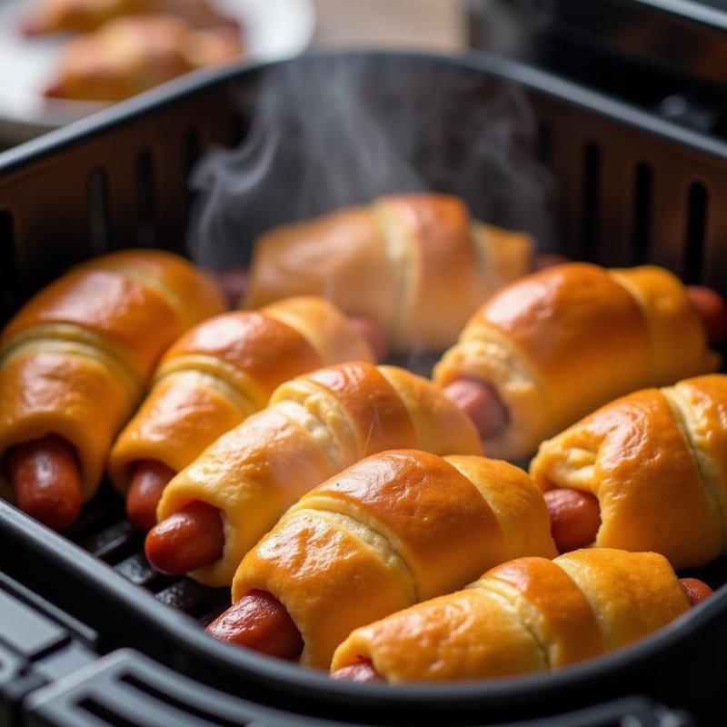 Air Fryer Crescent Roll Hot Dogs