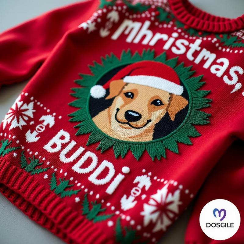 Custom-designed Christmas dog sweater